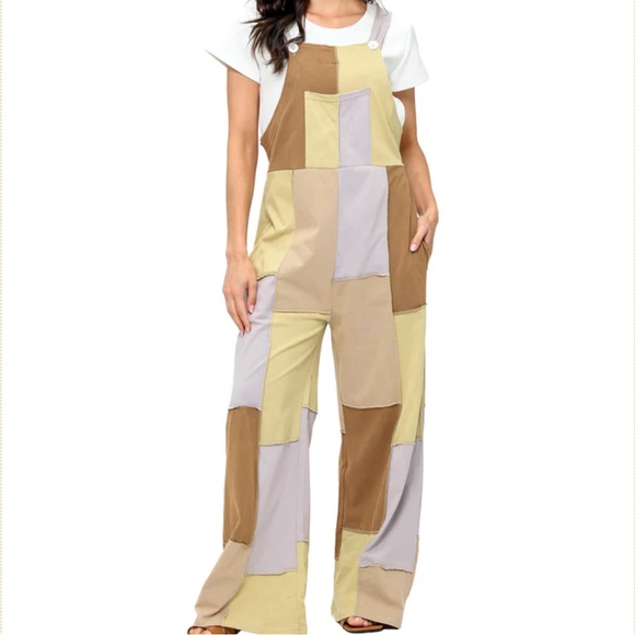 Yak & Yeti Pants - Yak & Yeti 25690 Overall Patchwork Earthy Tones Jumper Various Sizes.